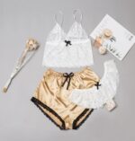 Satin and Lace Three Piece Sleepwear Set by My Secret Drawer® mysecretdrawer.com 57