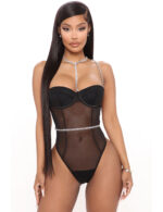 Black Sheer Teddy with Faux Diamond Accents by My Secret Drawer® mysecretdrawer.com 32
